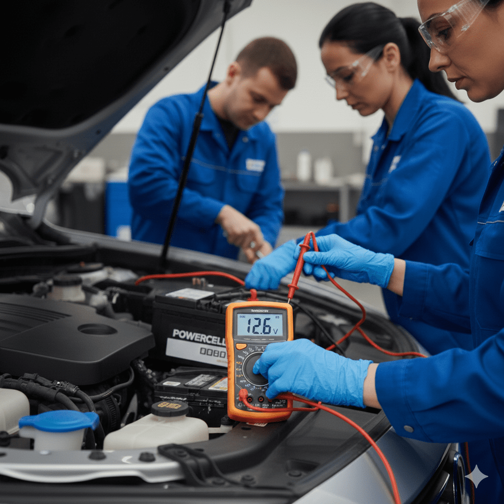 Dead car battery voltage test