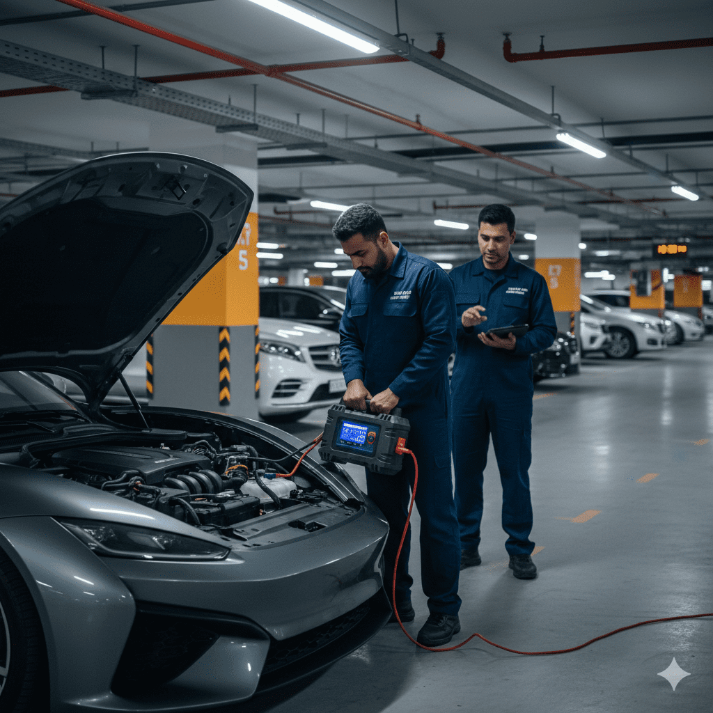 Dead Battery Problem Solution Jumpstart Dubai