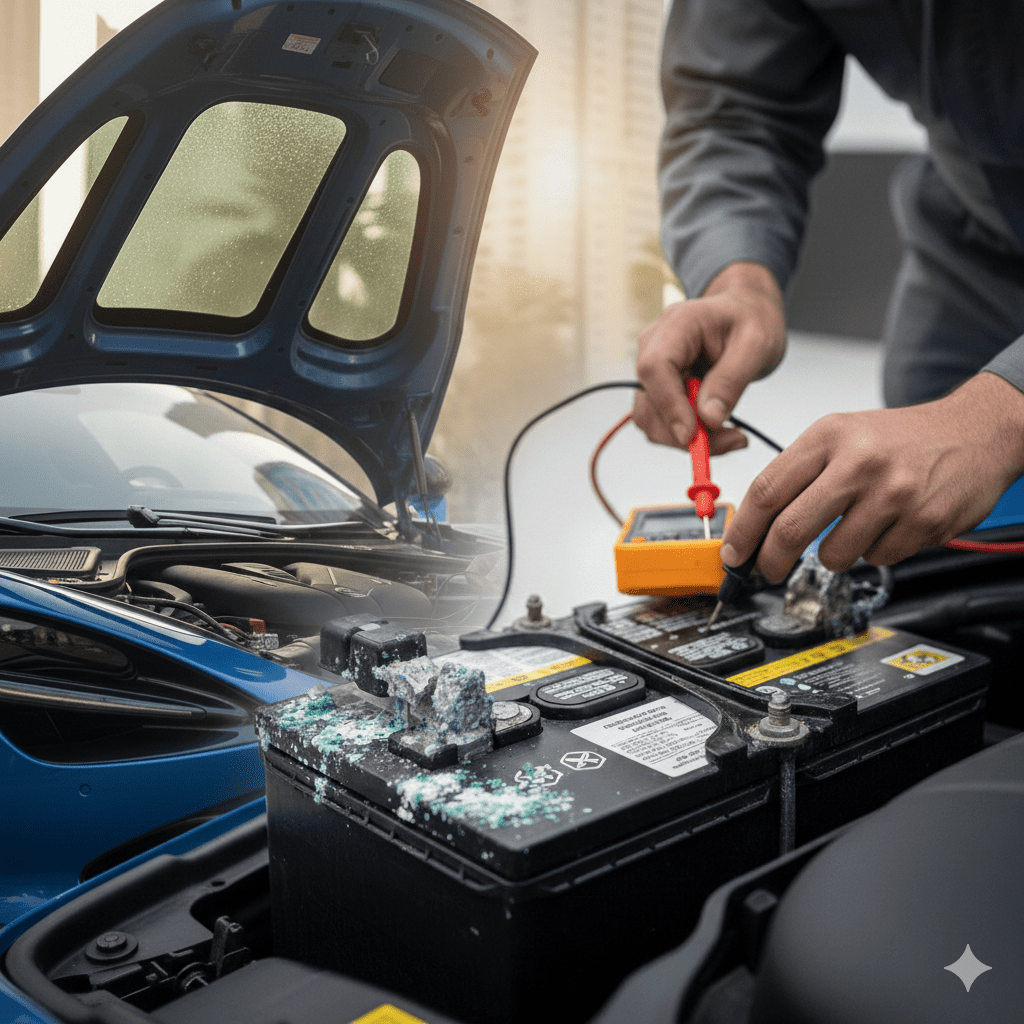 Checking battery voltage in cold weather UAE