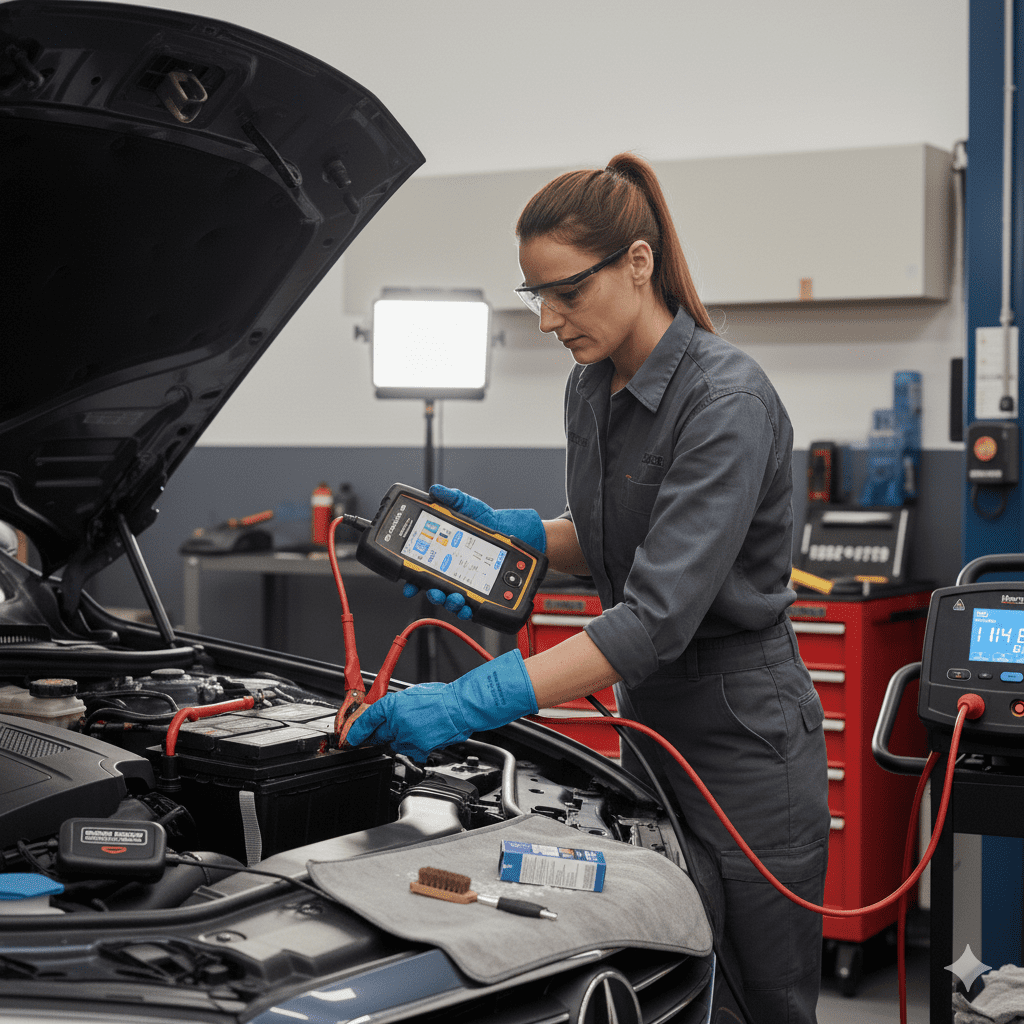 Car battery testing after charging
