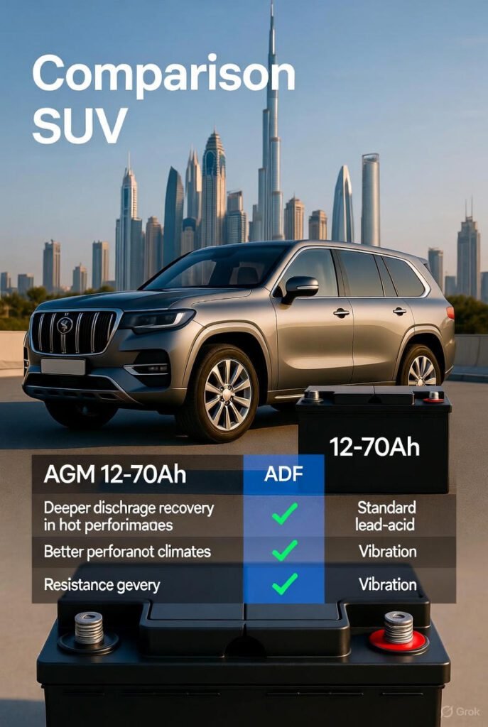 AGM 12-70Ah Premium SUV Battery Dubai