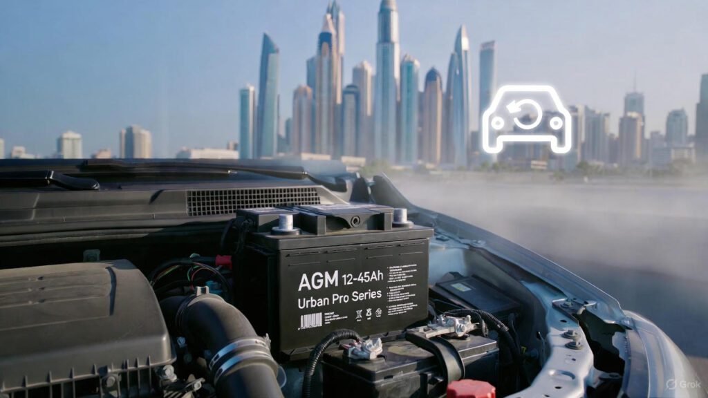 AGM 12-45Ah Urban Pro Series in Dubai City Engine Bay