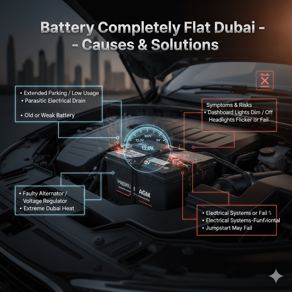 Battery Completely Flat Dubai – Complete (2026) Guide