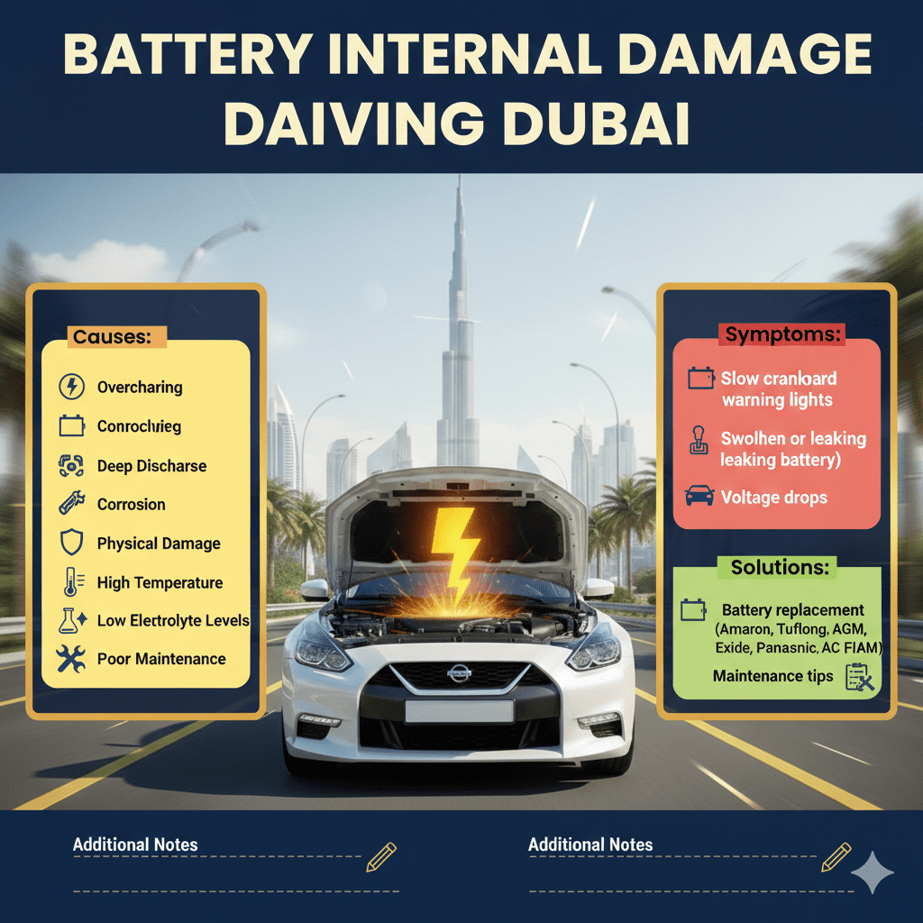 Battery Internal Damage Dubai – Complete (2026) Guide