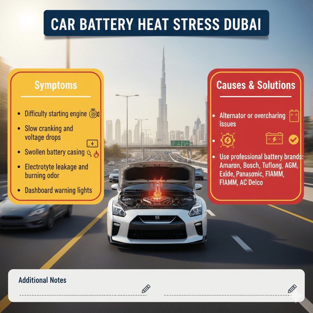 Car Battery Heat Stress Dubai