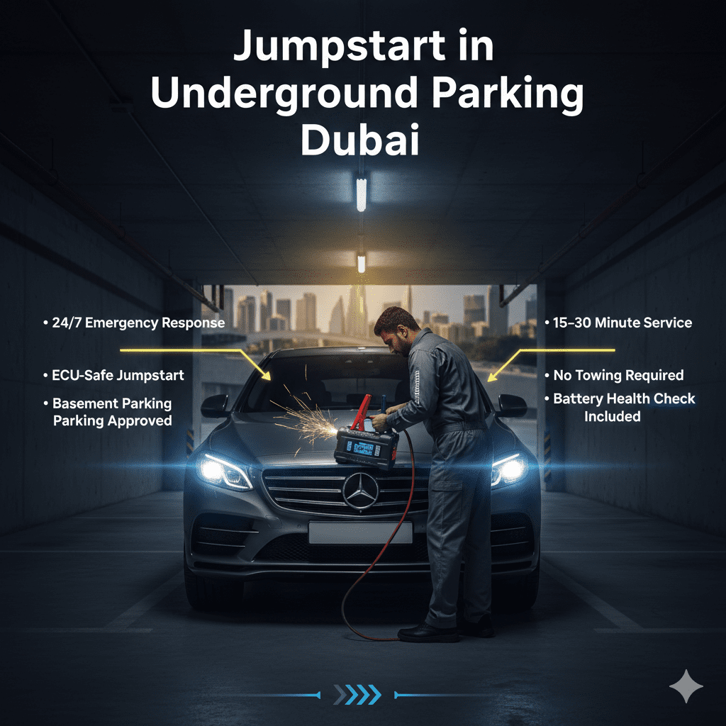 Jumpstart in Underground Parking Dubai – Complete (2026) Guide