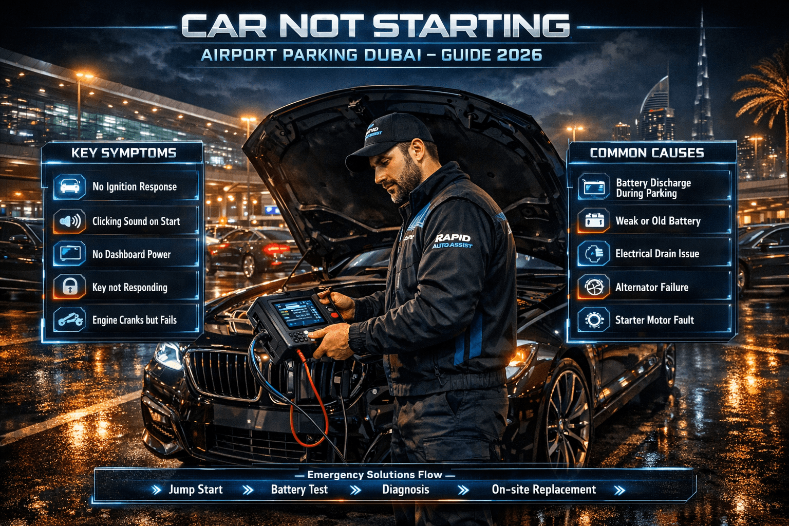 Car Not Starting Airport Parking Dubai – Complete Guide (2026)