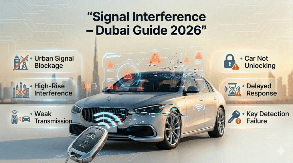 Signal interference in Dubai blocking car key communication causing unlocking and detection issues
