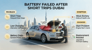 Read more about the article Battery Failed After Short Trips Dubai – Complete 2026 Guide