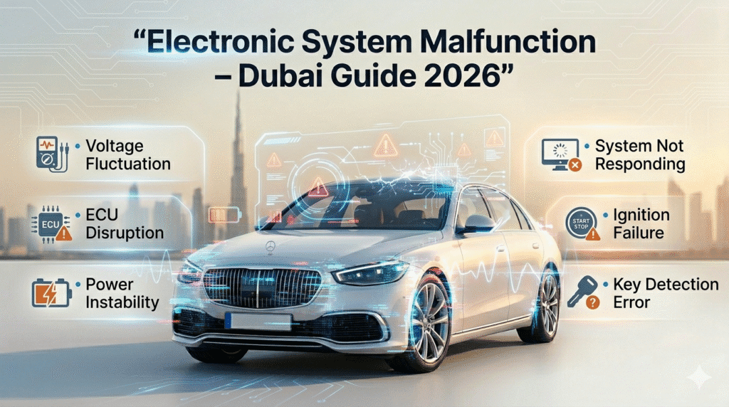 Electronic system malfunction in car due to voltage fluctuation causing ignition and key detection issues