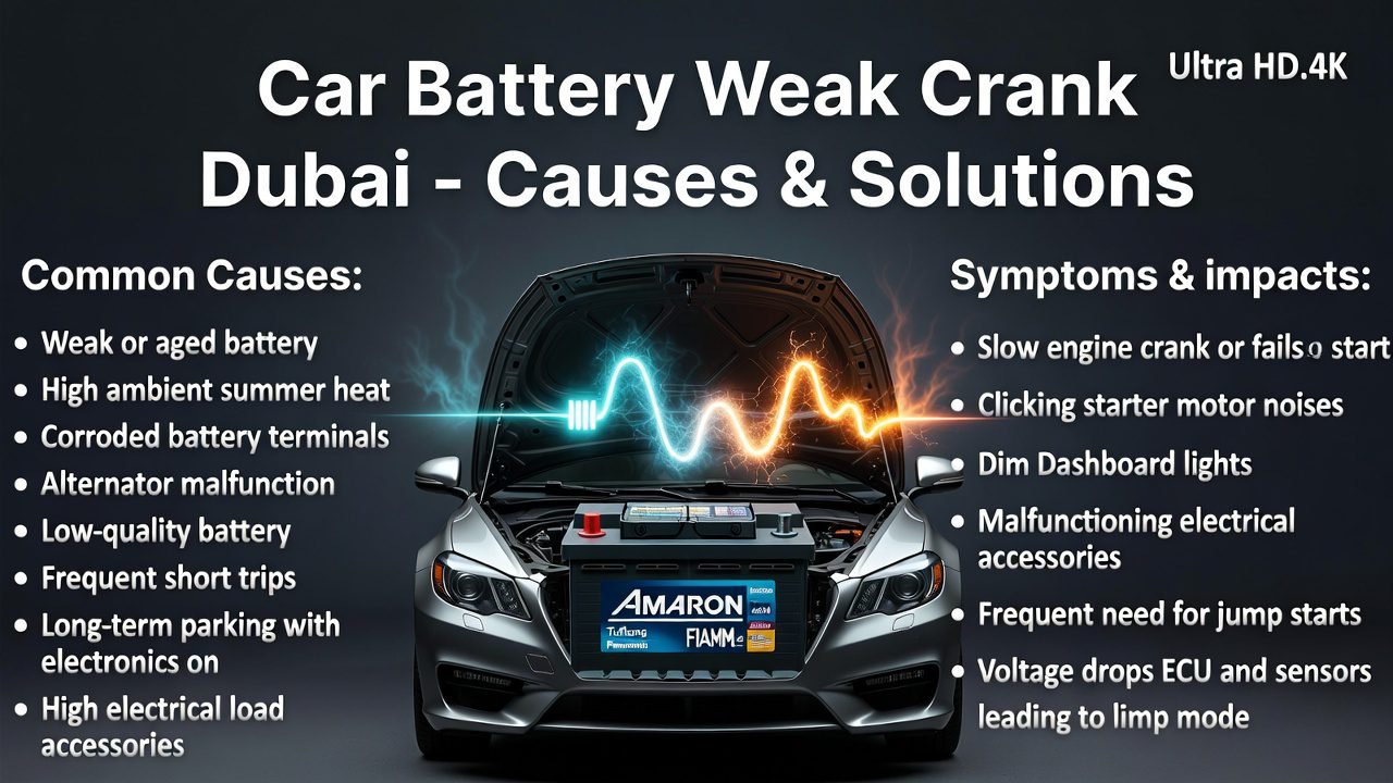 Car Battery Weak Crank Dubai – Complete (2026) Guide