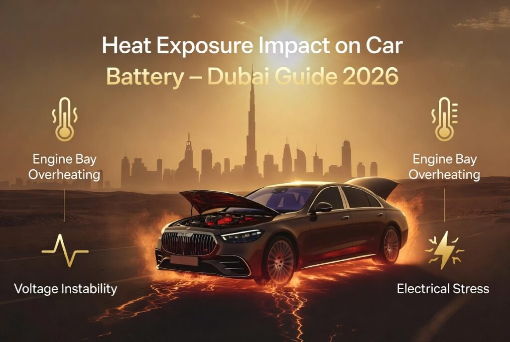 Car engine overheating in Dubai heat causing voltage instability and battery stress