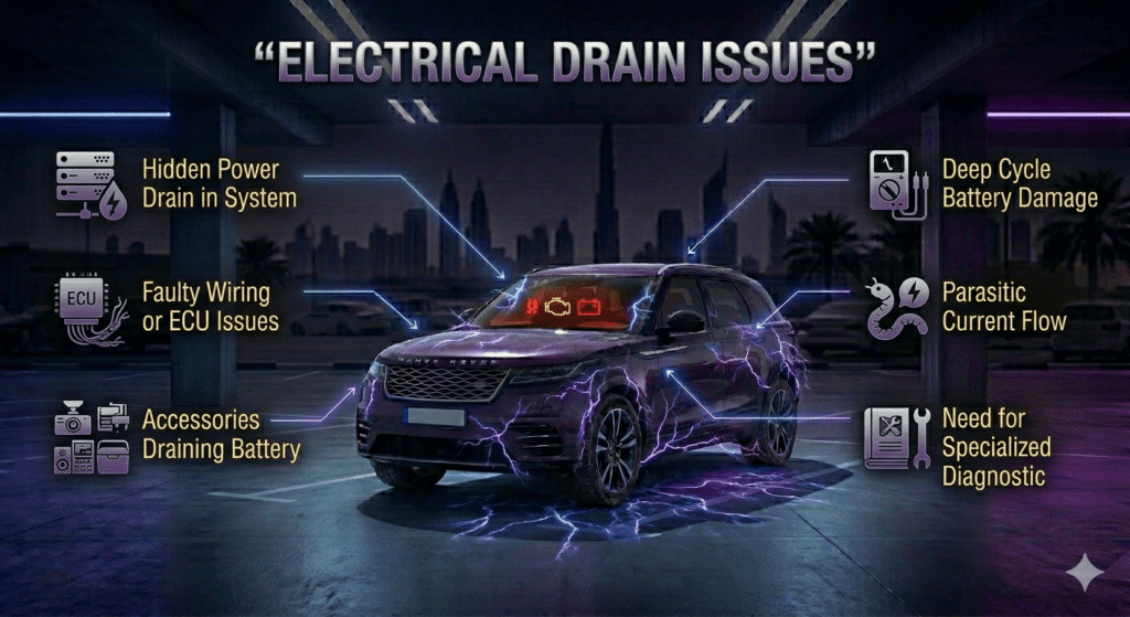 Electrical drain issues in car caused by hidden power drain faulty wiring and accessories