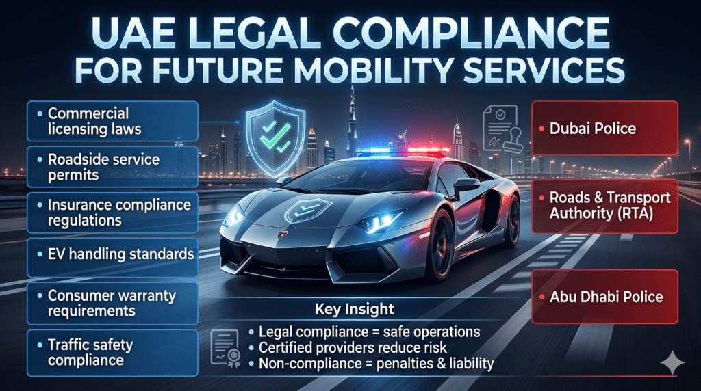 Luxury supercar in Dubai being safely jump-started with advanced equipment, highlighting special requirements for exotic vehicles.