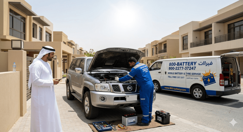 Real Dubai case study of car not starting after long time fixed with battery replacement