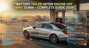 Read more about the article Battery Failed After Engine Off Wait Dubai – Complete Guide (2026)