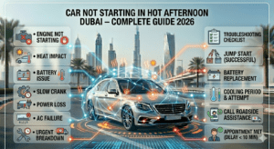 Read more about the article Car Not Starting in Hot Afternoon Dubai – Complete Guide 2026