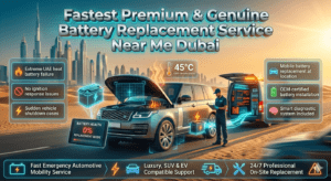 Read more about the article Fastest Premium & Genuine Battery replacement service near me Dubai