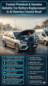 Read more about the article Fastest Premium & Genuine Reliable Car Battery Replacement in Al Hamriya Coastal Road