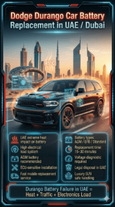 Read more about the article Durango Car Battery Replacement in UAE / Dubai – Complete Expert Guide (2026)