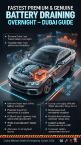 Read more about the article Fastest Premium & Genuine Car battery keeps draining overnight Dubai