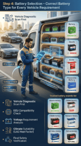 Read more about the article Fastest Premium & Genuine On-Site Battery Replacement in Muwailah Industrial Area