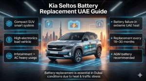 Read more about the article Kia Seltos Car Battery Replacement in UAE / Dubai – Fast, Reliable & Affordable Service
