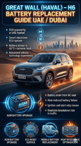 Read more about the article Great Wall (Haval) H6 Car Battery Replacement in UAE / Dubai | Fast Mobile Service 24/7