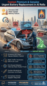 Read more about the article Fastest Premium & Genuine Urgent Battery Replacement in Al Rolla