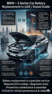Read more about the article BMW 3 Series Battery Replacement Dubai – Fast Mobile Service, Genuine AGM Battery & Same-Day Installation UAE