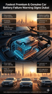 Read more about the article Fastest Premium & Genuine Car Battery Failure Warning Signs Dubai