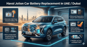 Read more about the article Haval Jolion Battery Replacement in Dubai UAE | 24/7 Fast & Emergency Doorstep Service