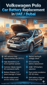 Read more about the article Volkswagen Polo Car Battery Replacement in Dubai | Fast 24/7 Mobile Service & Lowest Price UAE