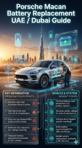 Read more about the article Porsche Macan Car Battery Replacement in UAE / Dubai | Fast Mobile Service 24/7