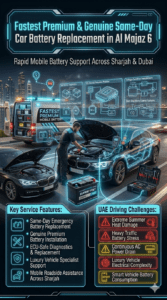 Read more about the article Fastest Premium & Genuine Same-Day Car Battery Replacement in Al Majaz 6