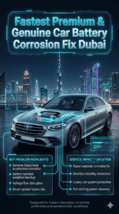 Read more about the article Fastest Premium & Genuine car battery corrosion fix Dubai
