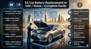 Read more about the article Lexus ES Car Battery Replacement in Dubai – Fast, Premium & 24/7 Mobile Service UAE