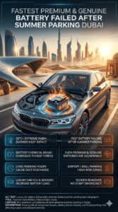 Read more about the article Fastest Premium & Genuine Battery failed after summer parking Dubai