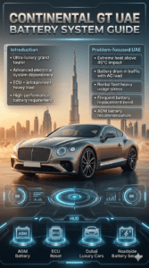Read more about the article Bentley Continental GT Car Battery Replacement in Dubai | Fast & Premium Service
