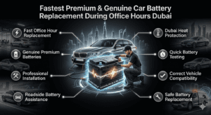 Read more about the article Fastest Premium & Genuine Car Battery Replacement During Office Hours Dubai