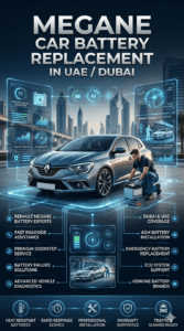Read more about the article Megane Car Battery Replacement in UAE / Dubai – Fast 24/7 Emergency Battery Service