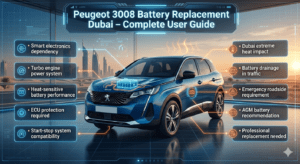 Read more about the article Peugeot 3008 Battery Replacement Dubai | 24/7 Mobile Service, Genuine Batteries & Best Prices