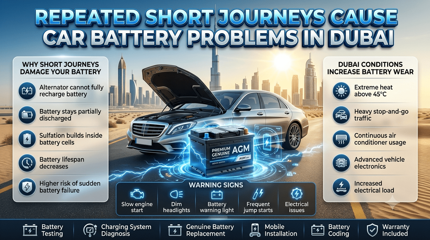 Fastest Premium & Genuine Car Battery Problem After Repeated Short Journeys Dubai