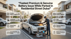 Read more about the article Fastest Premium & Genuine Battery Issue While Parked in Residential Street Dubai