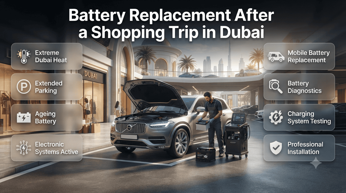Fastest Premium & Genuine Battery Replacement After Shopping Trip Dubai