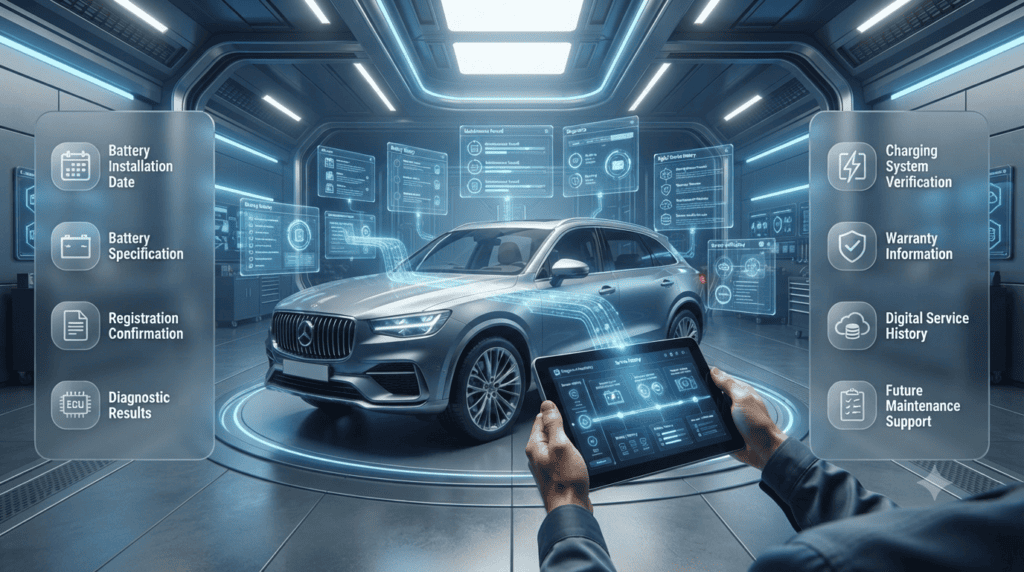 Professional automotive infographic illustrating environmentally responsible car battery replacement, safe recycling, leak prevention, and sustainable battery disposal practices.