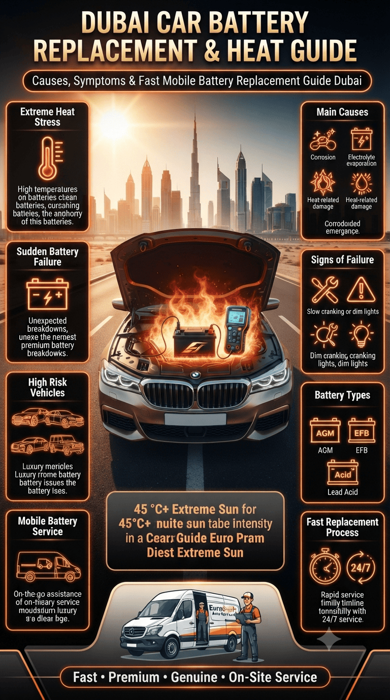 Fastest Premium & Genuine car battery failure after heat stress Dubai