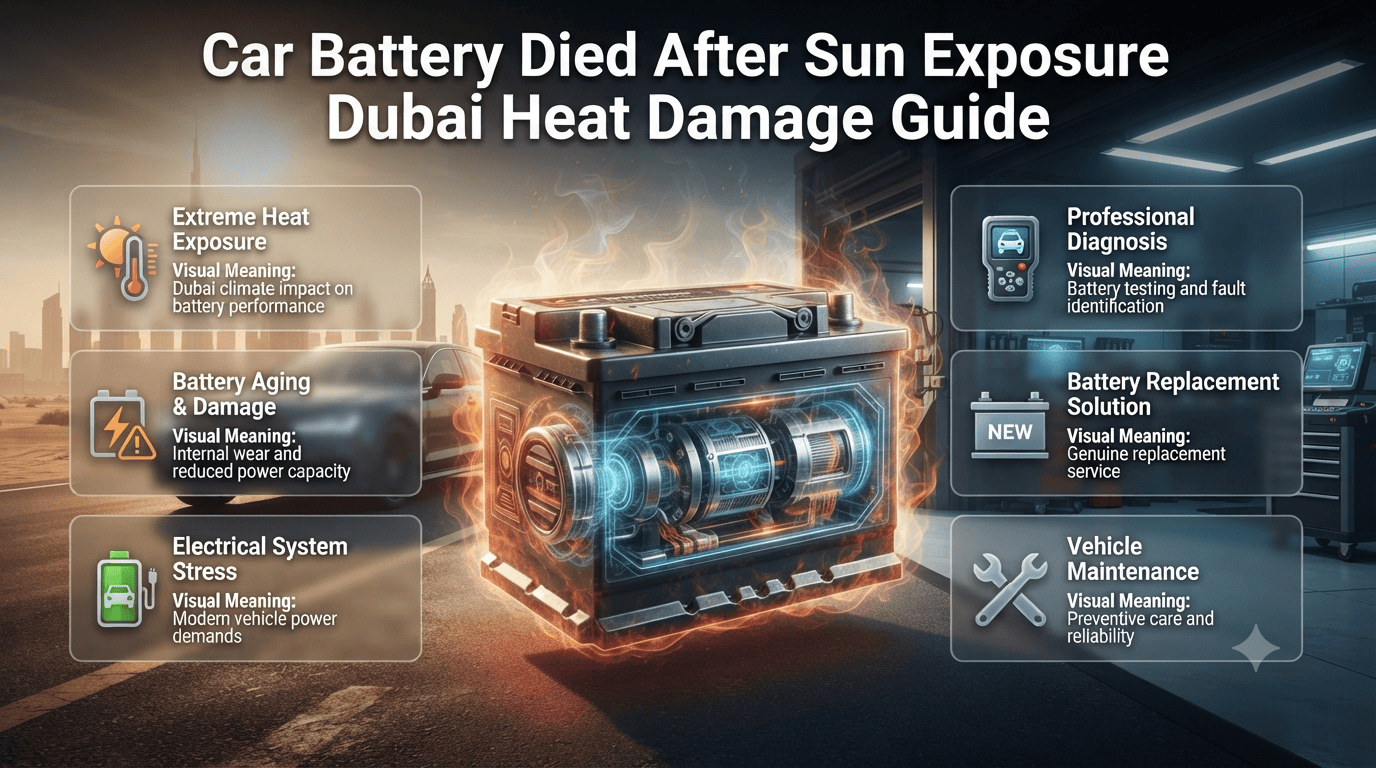 Fastest Premium & Genuine Car Battery Died After Prolonged Sun Exposure Dubai