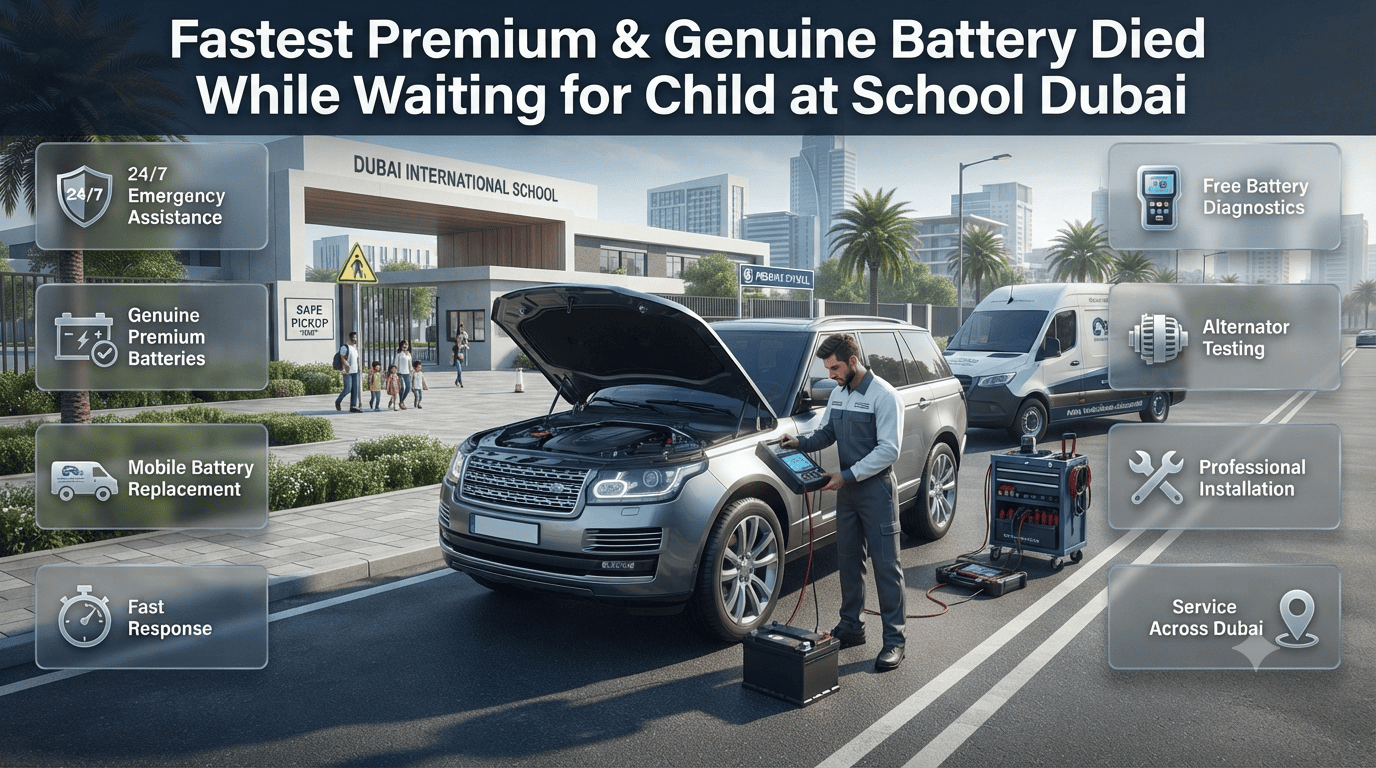 Fastest Premium & Genuine Battery Died While Waiting for Child at School Dubai
