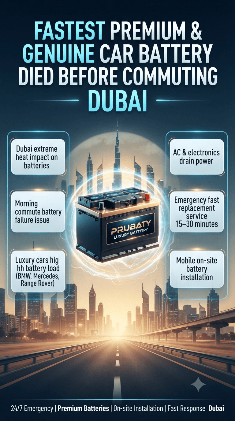 Fastest Premium & Genuine car battery died before commuting Dubai